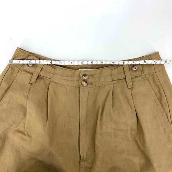 Madewell Fair Trade Nutmeg Linen Blend Trousers Pants Womens Size 4 Pleated - Picture 5 of 10